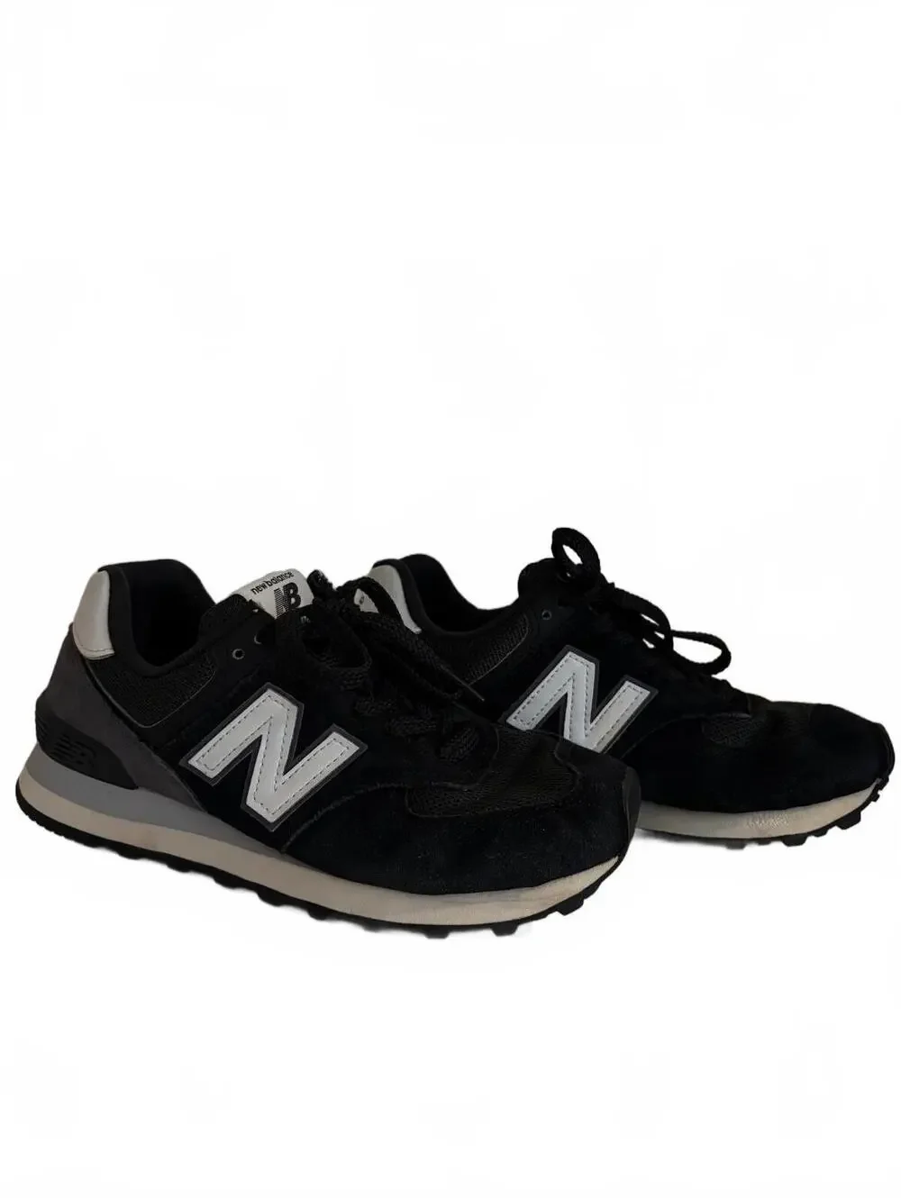 New Balance 574 Core Black and Gray Sneakers, Men’s 6, Women’s 7.5